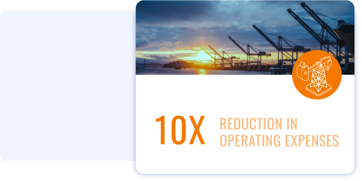 10x reduction in operating expenses