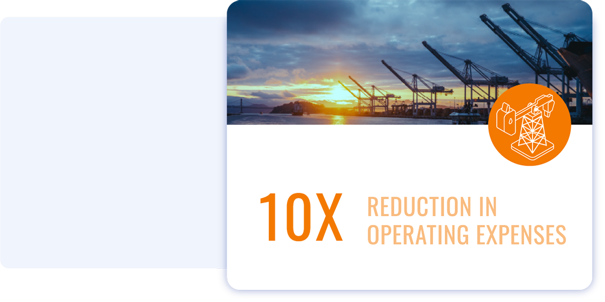 10x reduction in operating expenses