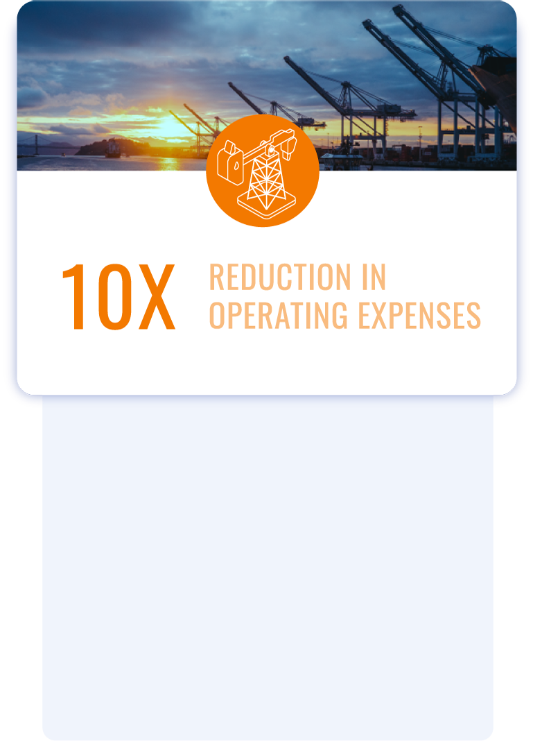 10x reduction in operating expenses