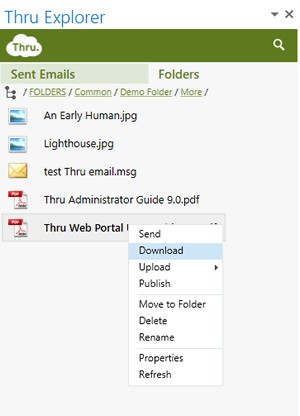 Thru Side Panel for Outlook adds file management