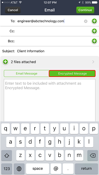Secure Private Message - Thru Mobile iOS