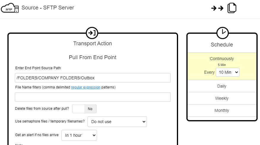 SFTP Server Details
