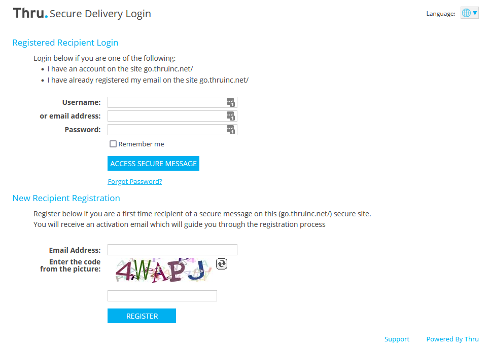 Secure File Transfer Login Menu