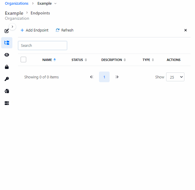 animated screenshot of selecting and setting up External SFTP endpoint