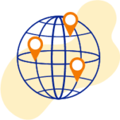 Image of wire globe with pointers representing Thru running in Azure regions