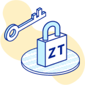 illustration of lock and key for zero trust (ZT)